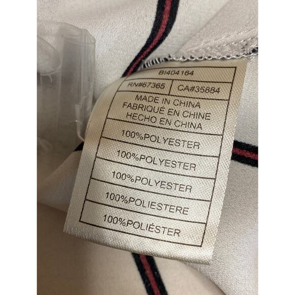 BB Dakota Women's White Black Stripes V Neck Long Sleeve Wrap Tie Blouse Top S - Picture 4 of 4